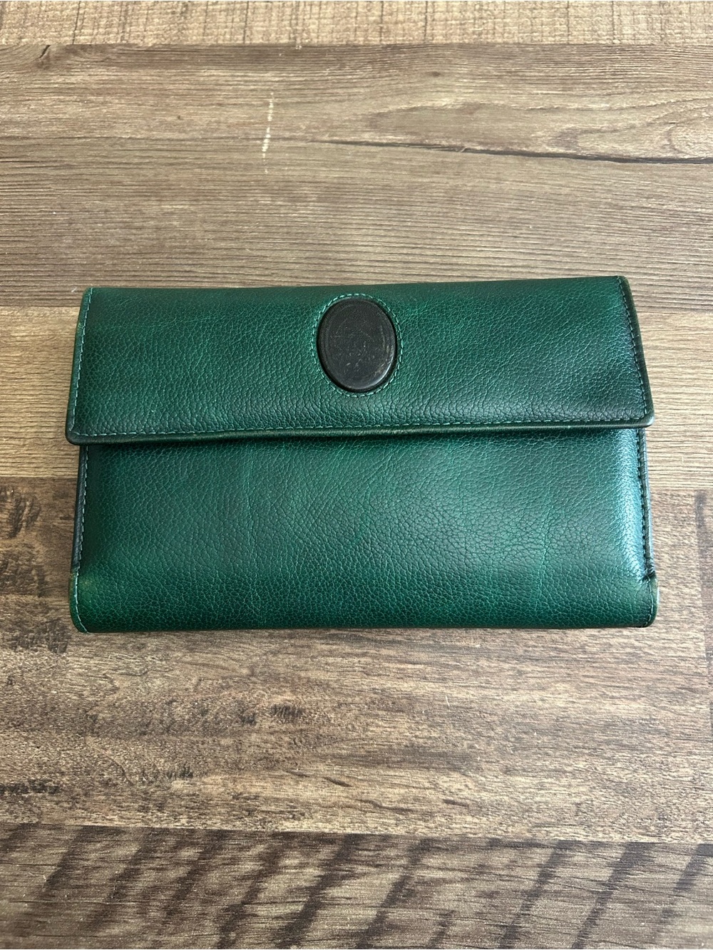 Vintage Mundi Green Genuine Leather Multifold Wallet Organizer